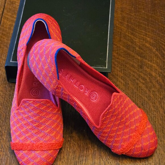 Rothy's Pomegranate Grid The Loafer Flats Size 8 - Picture 3 of 6